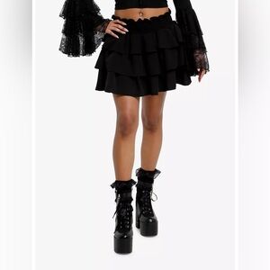 NWT Daisy Street Black Tiered Mini Skirt Size Large